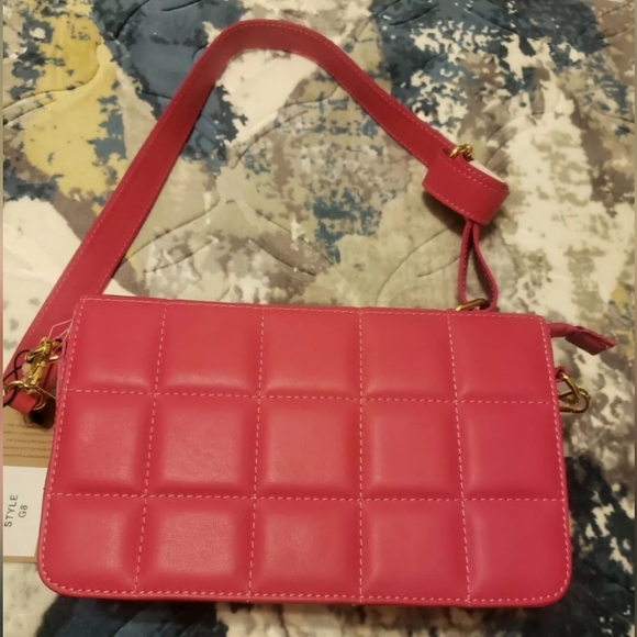 Unica Firenze Made in Italy Quilted Genuine Leather Crossbody Clutch/Bag - Picture 3 of 7